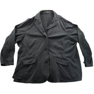 Lands End Womens Blazer Jacket 22W Button Front Baumwolle Gray Three-Button Work